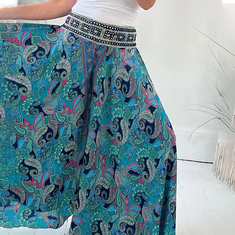 Tabea - Ethnische Paisley Print Maxi-Hose - Bohemian