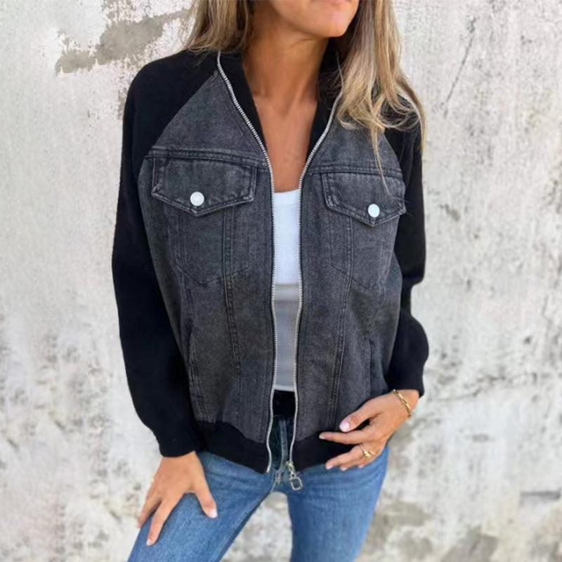 veste en jean zippée