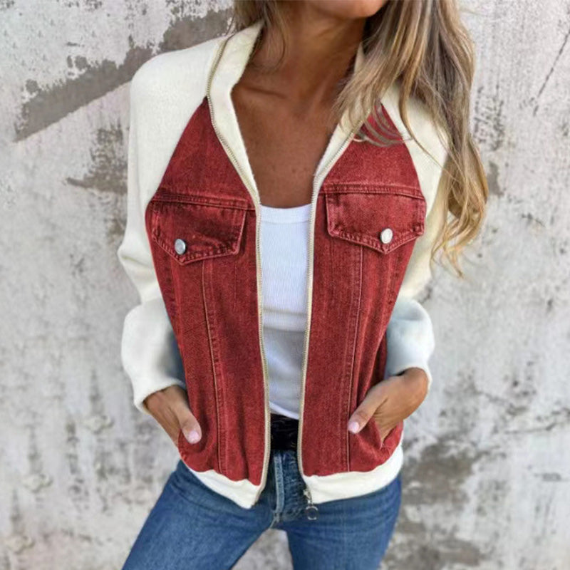 veste en jean zippée