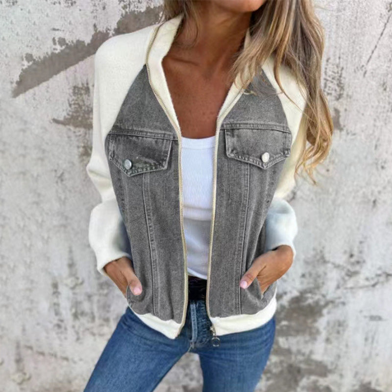 veste en jean zippée