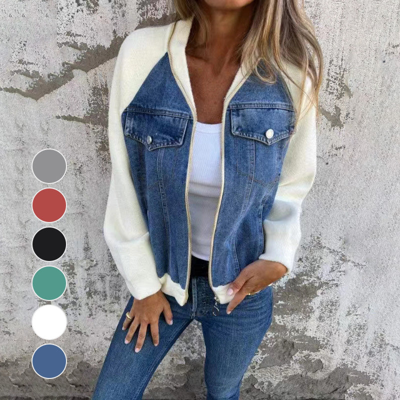 veste en jean zippée
