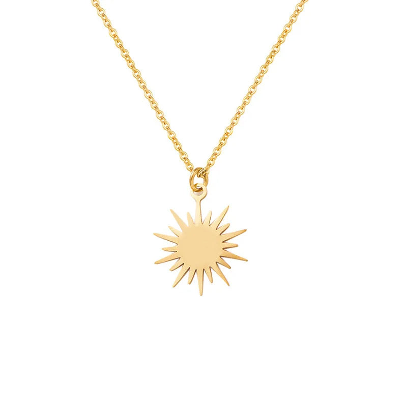 Isha - Collier élégant avec pendentif soleil et étoile