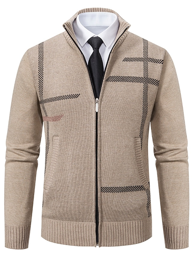 Uther - Pull zippé en coton pour homme
