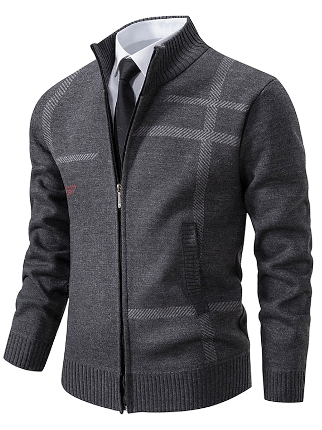 Uther - Pull zippé en coton pour homme