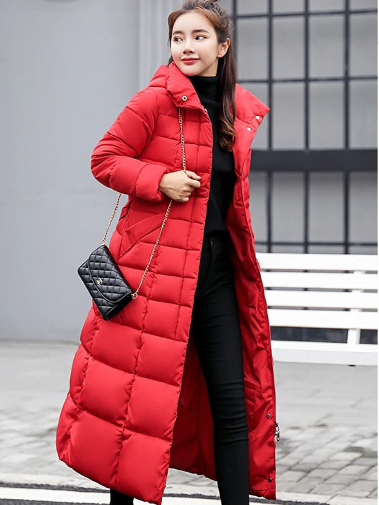 Luella – manteau d'hiver long et chaud avec ceinture pour femme