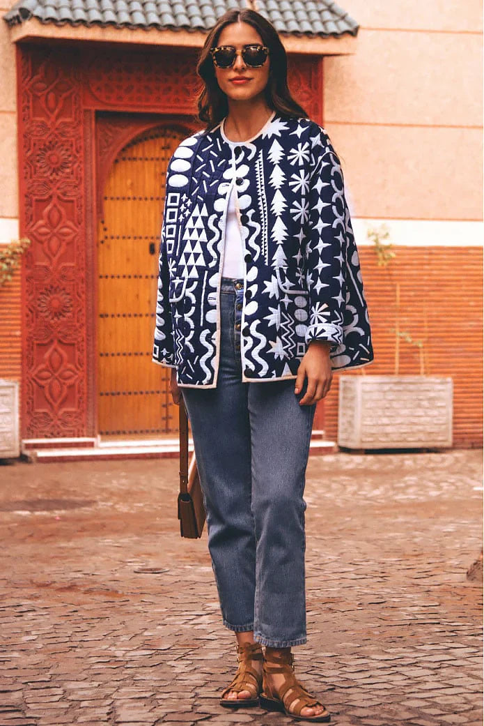Veste matelassée à motif floral