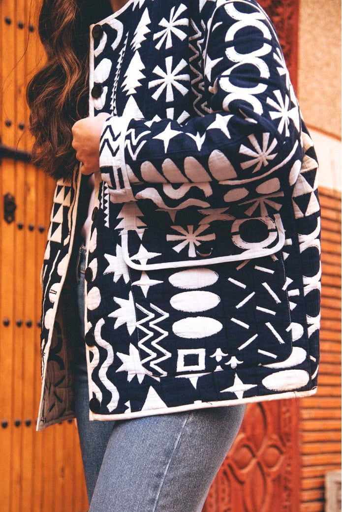 Veste matelassée à motif floral