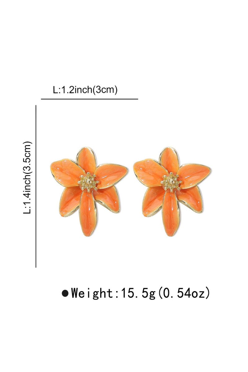 Boucles d'oreilles vintage en émail avec fleurs