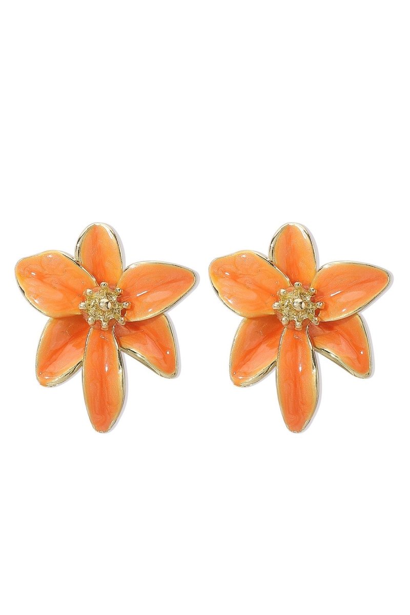 Boucles d'oreilles vintage en émail avec fleurs
