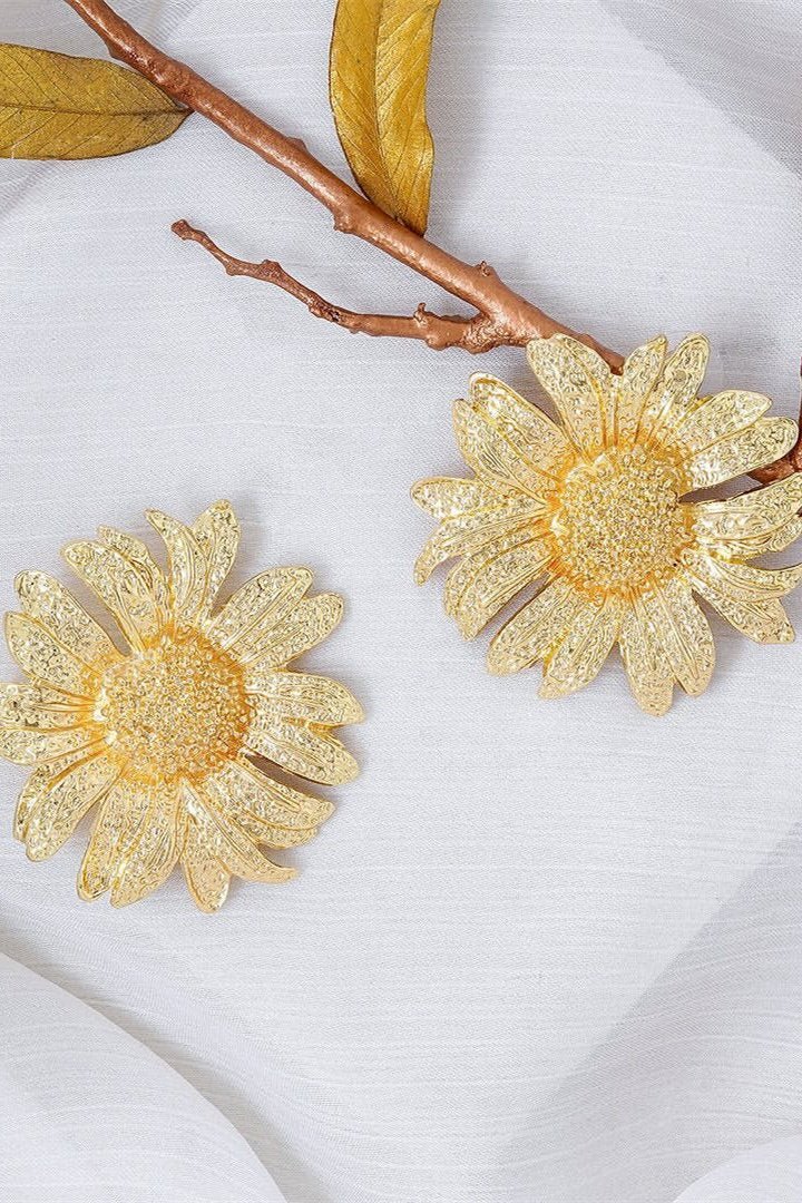 Boucles d'oreilles pendantes tournesol vintage
