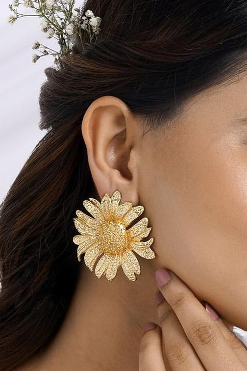 Boucles d'oreilles pendantes tournesol vintage