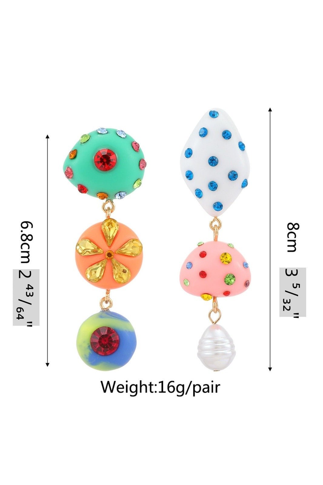 Boucles d'oreilles en strass colorés Wiola