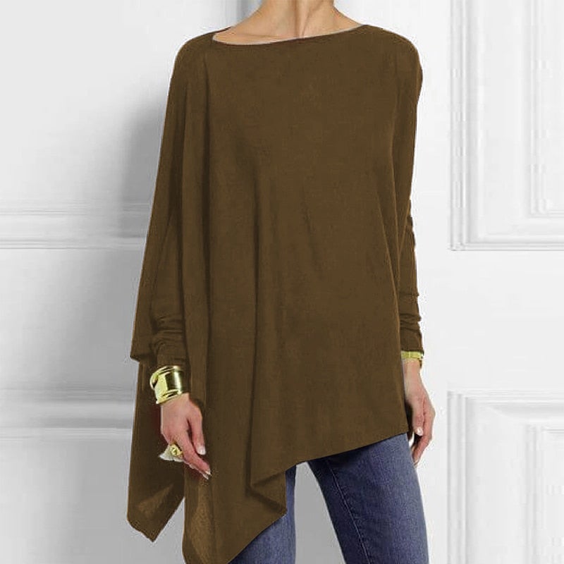 Bellachicha - Elegante asymmetrische Bluse mit lockerer Passform | Minimalistische schwarze asymmetrische Bluse