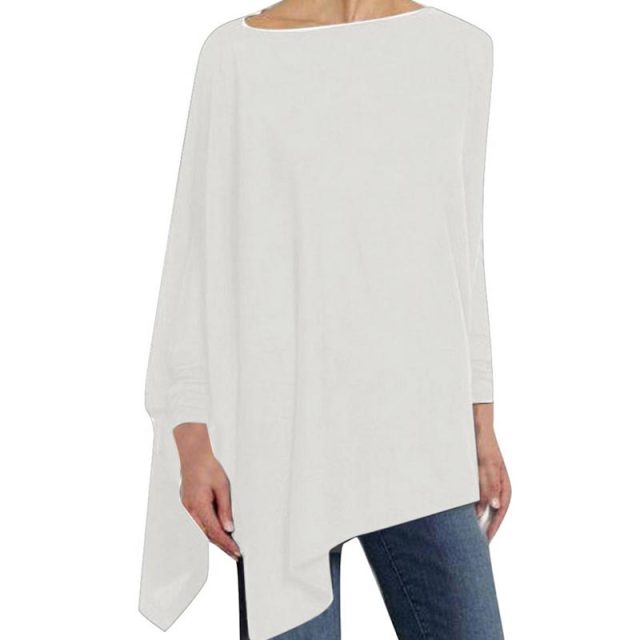 Bellachicha - Elegante asymmetrische Bluse mit lockerer Passform | Minimalistische schwarze asymmetrische Bluse