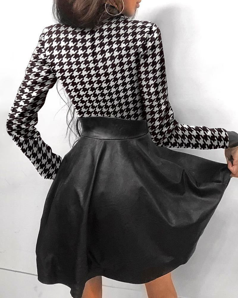 Esperanza - Leder-Reißverschluss Minikleid