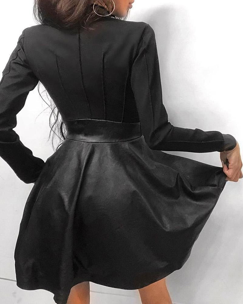 Esperanza - Leder-Reißverschluss Minikleid