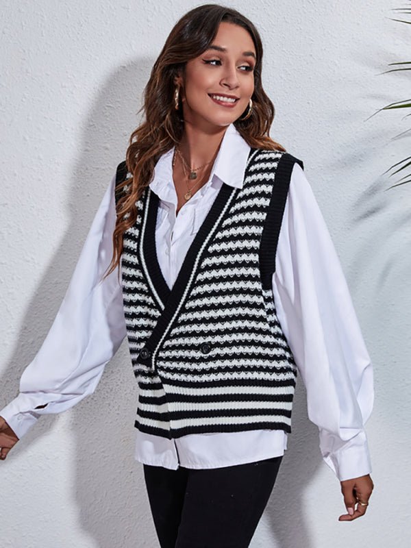 Pull cardigan rayé pour femme