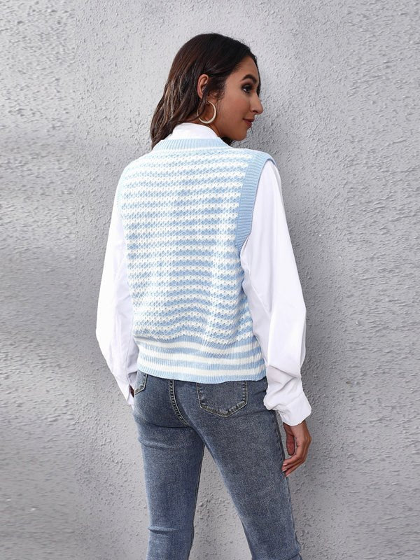 Pull cardigan rayé pour femme