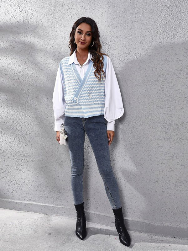 Pull cardigan rayé pour femme