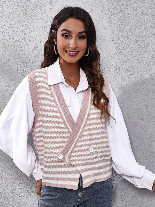 Pull cardigan rayé pour femme