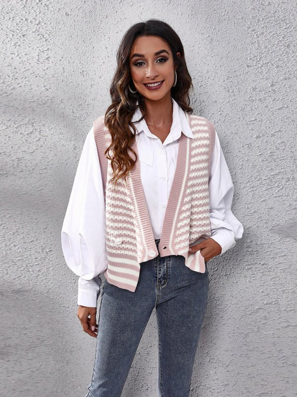 Pull cardigan rayé pour femme