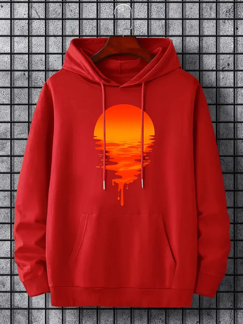 Robert - Sweat à capuche imprimé coucher de soleil pour homme