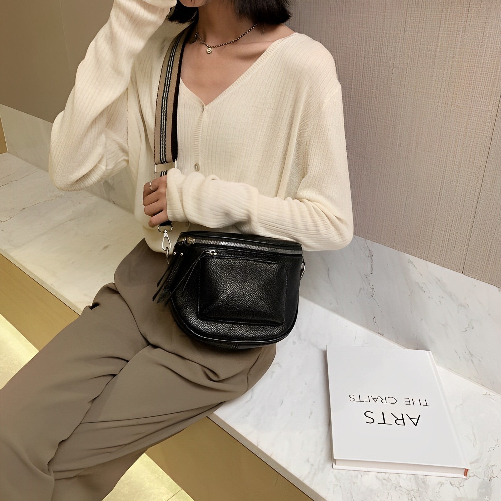 Sac bandoulière Bellachicha | Sac à bandoulière rétro pour femme 