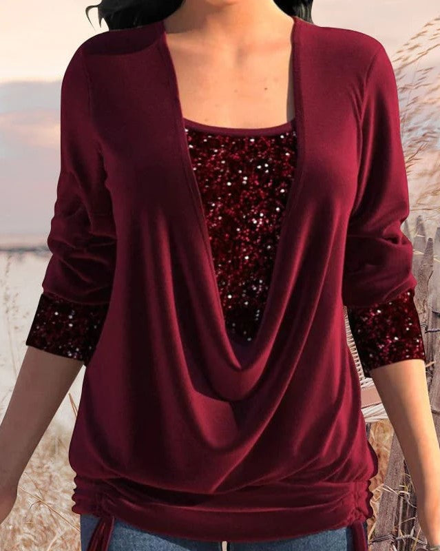 Bellachicha - Langärmeliges Damen Shirt mit Pailletten
