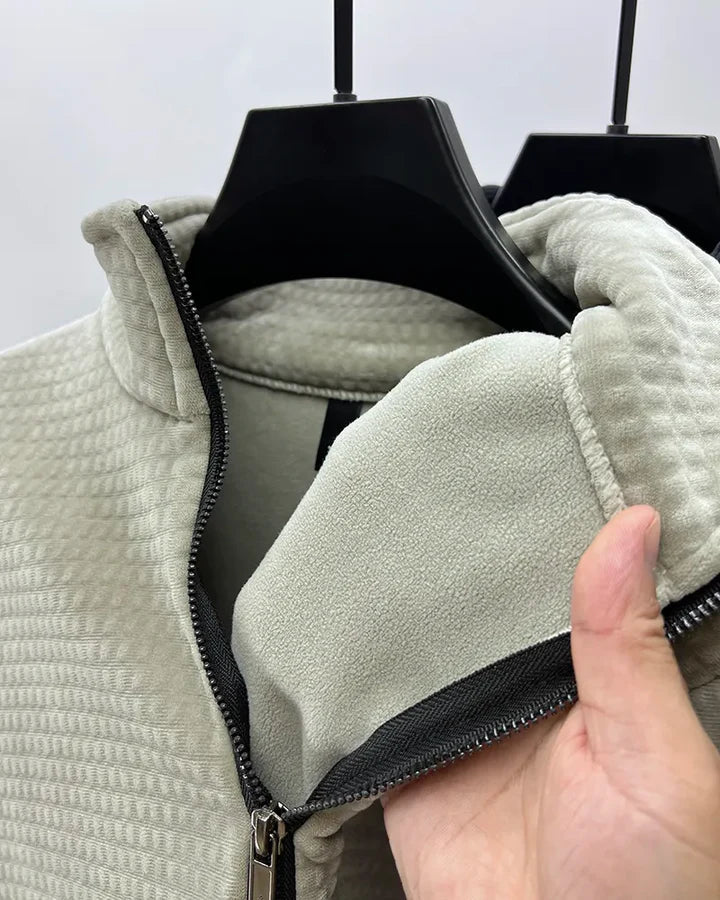 Pull demi-zip en polaire d'alpaga de qualité supérieure
