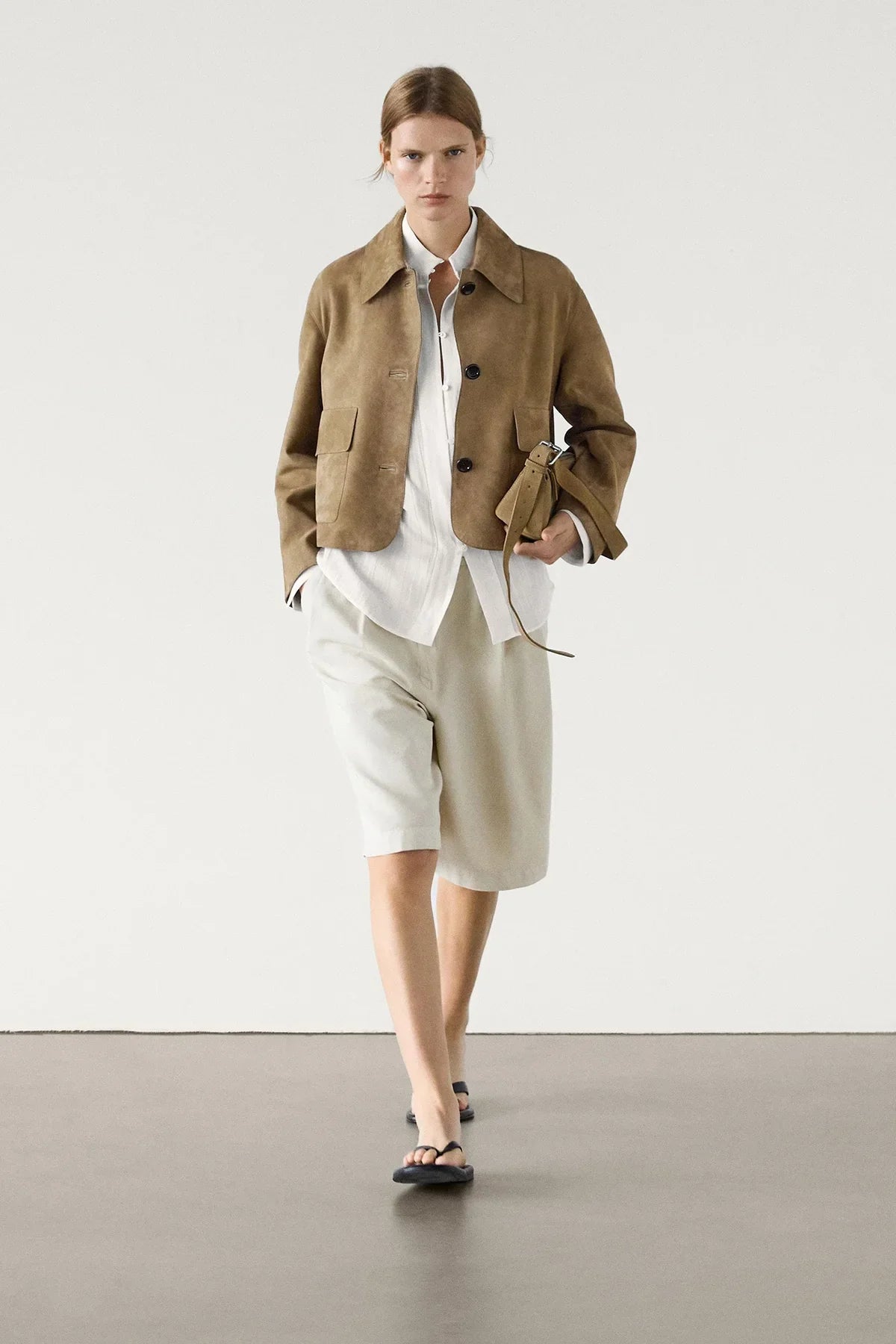 Veste en daim fendu avec poche