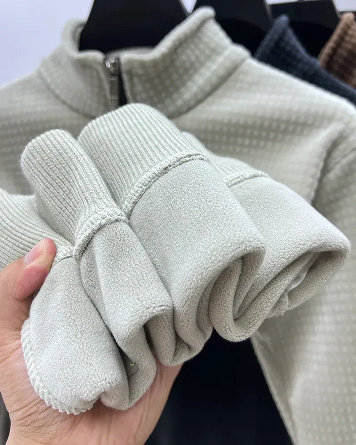 Pull demi-zip en polaire d'alpaga de qualité supérieure