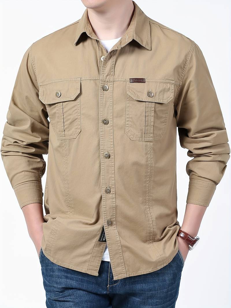Michael – chemise boutonnée confortable à manches longues pour homme