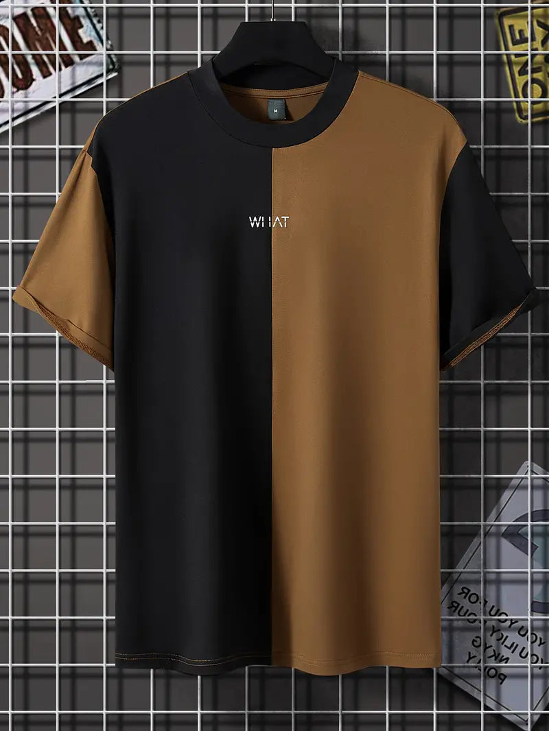 Robert – T-shirt élégant à blocs de couleurs, à manches courtes et col rond
