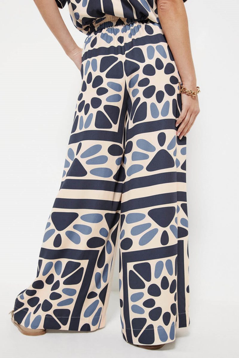 Style de vacances d'été, imprimé ethnique unique, taille ample, ensemble de pantalons élastiques