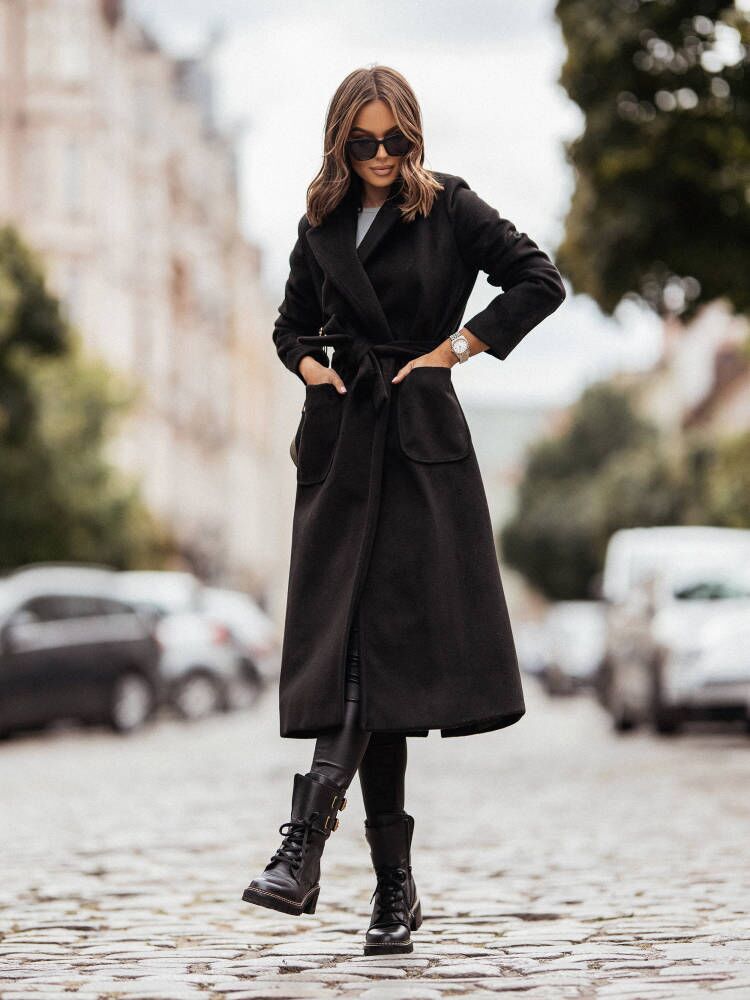 Manteau élégant à manches longues pour femme - Jinte