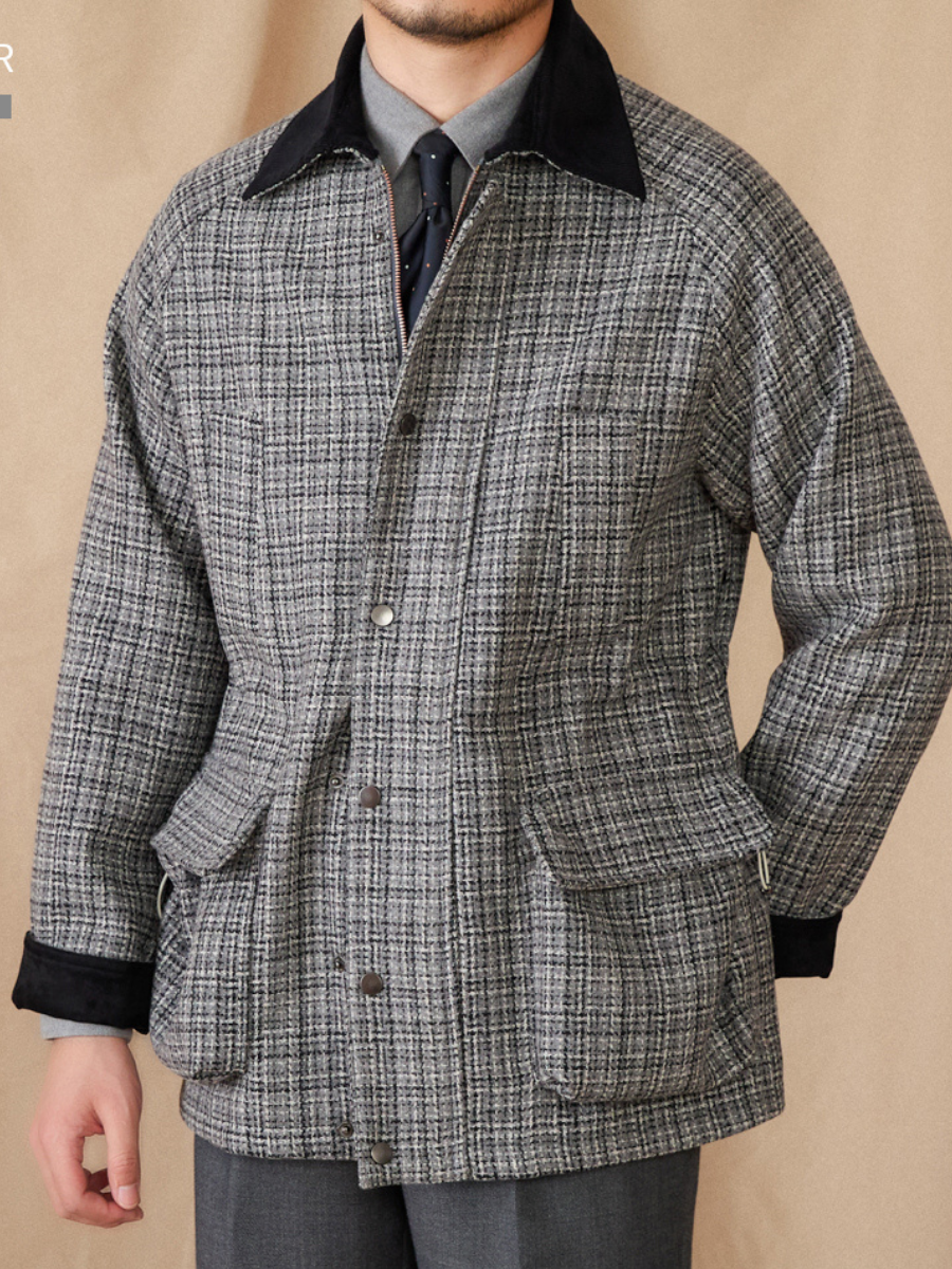 Bellachicha Hahnentritt-Woll-Feldjacke