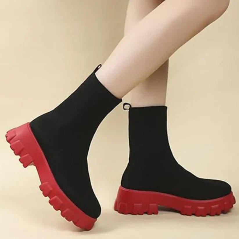 Phyllida - bottines tricotées à semelle tendance