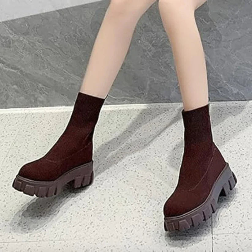 Phyllida - bottines tricotées à semelle tendance
