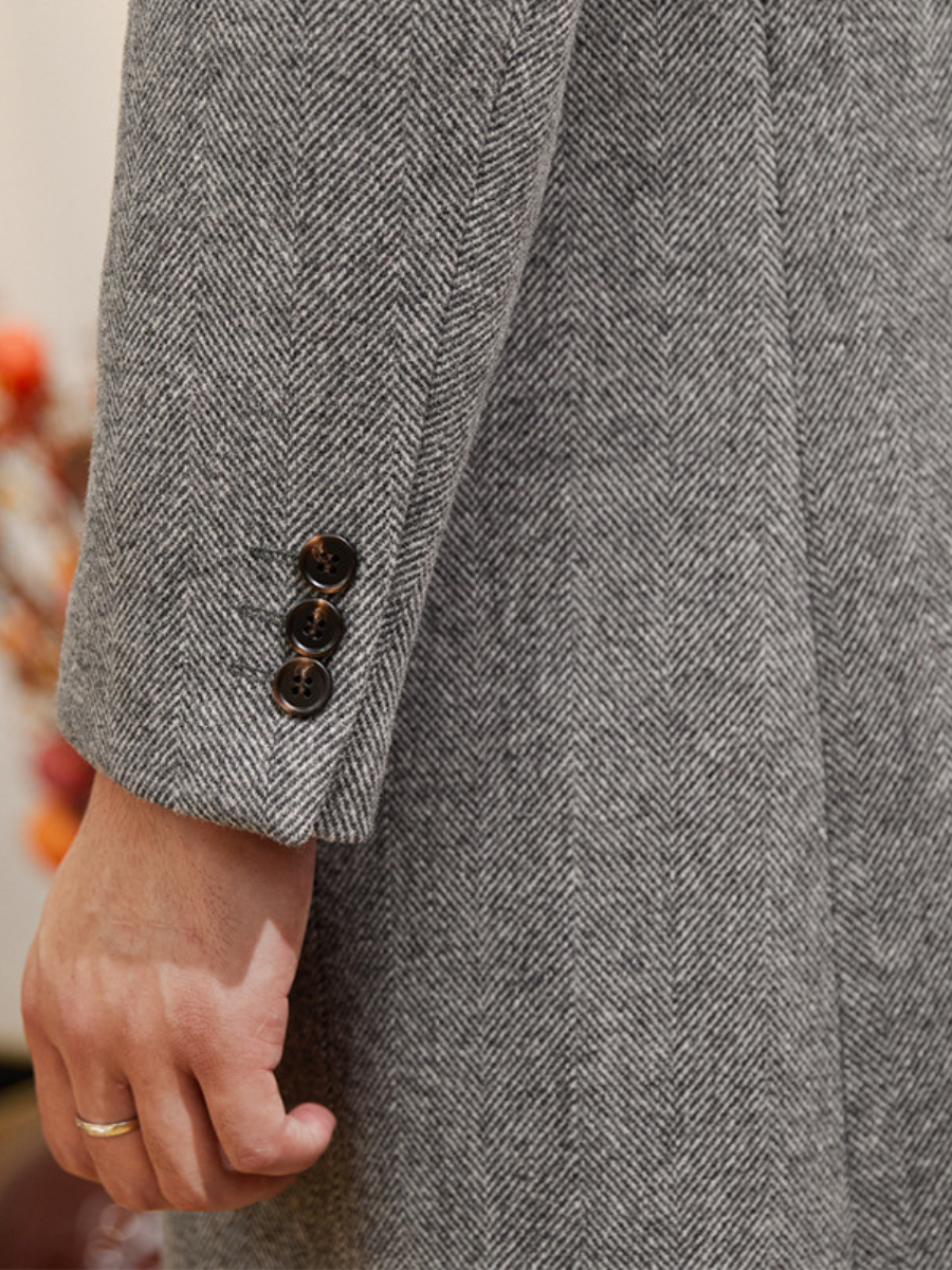 Manteau croisé en laine pour homme
