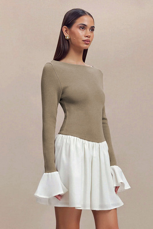 Candice – Mini robe en maille à manches ballon