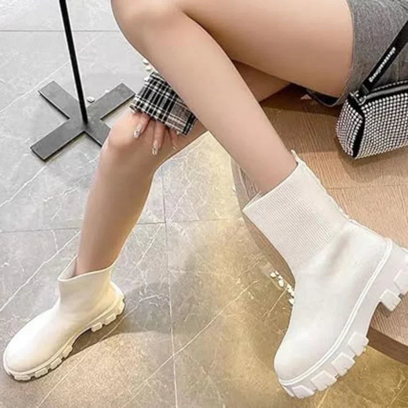 Phyllida - bottines tricotées à semelle tendance