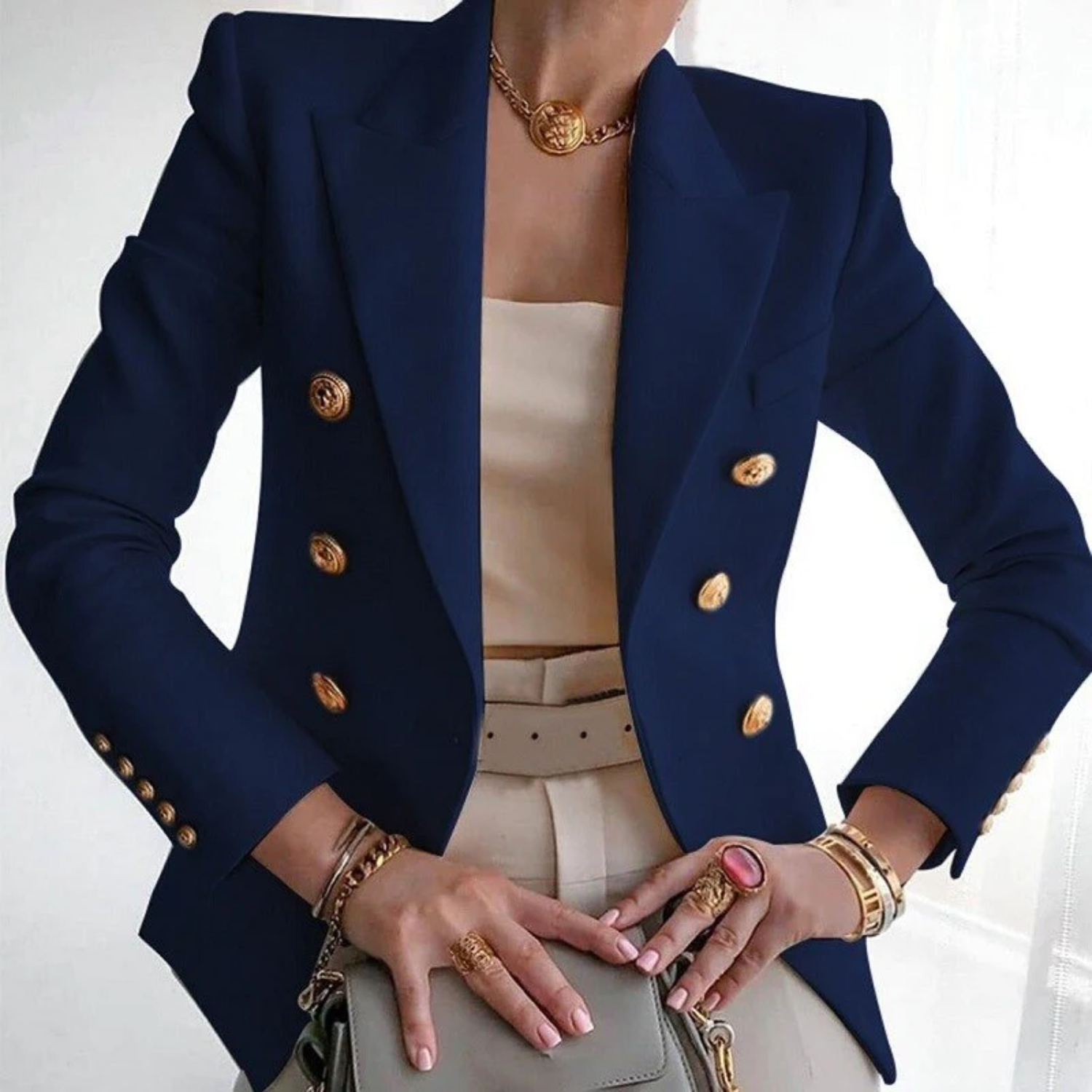 Valence | Blazer de luxe élégant en coton pour femme