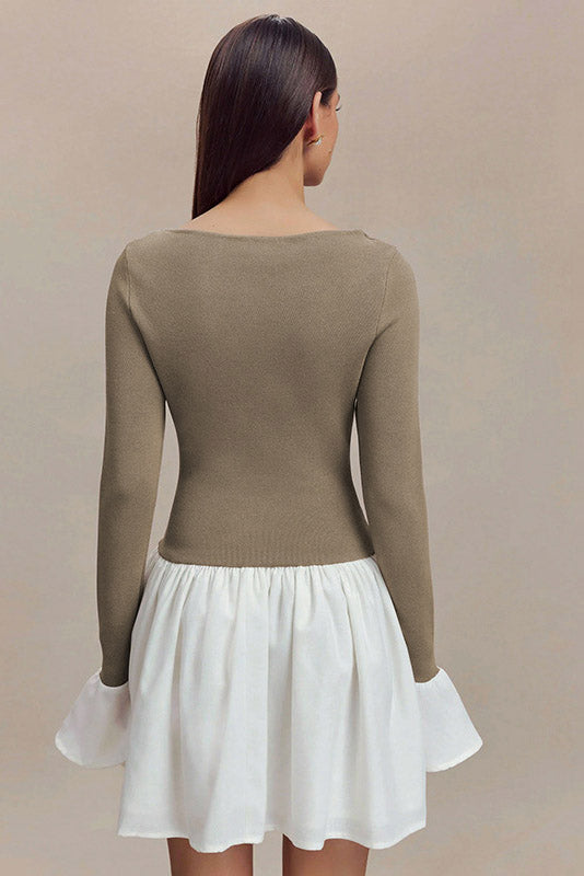 Candice – Mini robe en maille à manches ballon