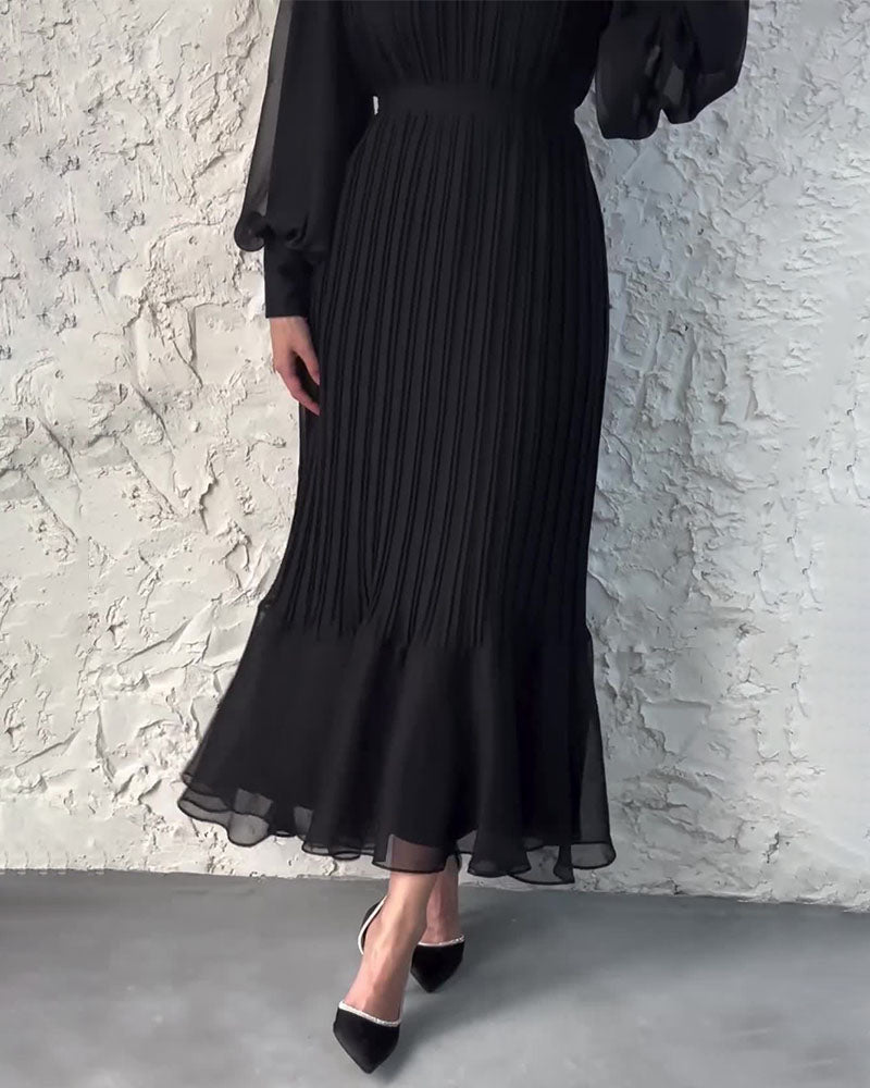 ÉLIE™ | ROBE MAXI À MANCHES BOUFFANTES