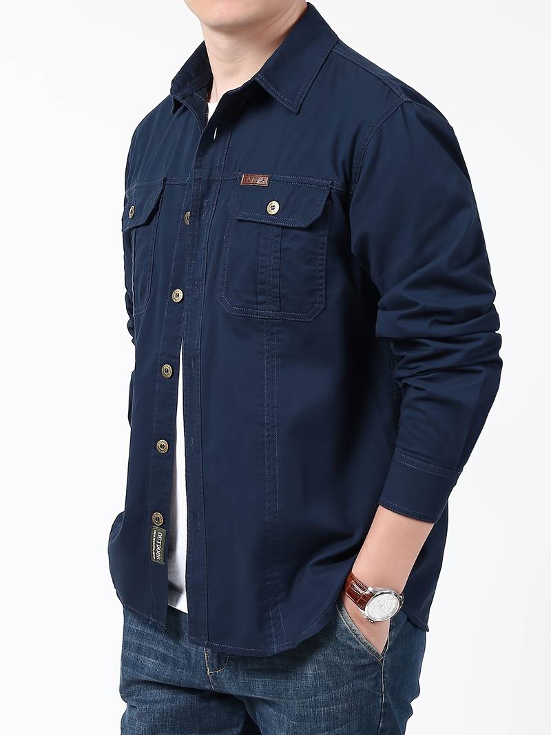 Michael – chemise boutonnée confortable à manches longues pour homme