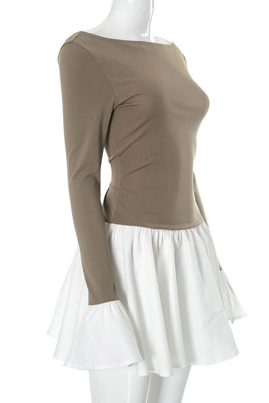 Candice – Mini robe en maille à manches ballon