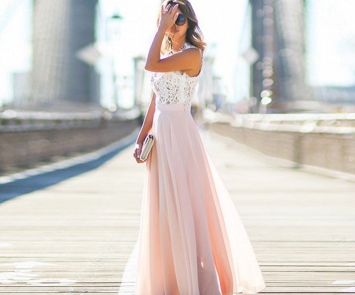 Lucía - Robe longue en dentelle florale