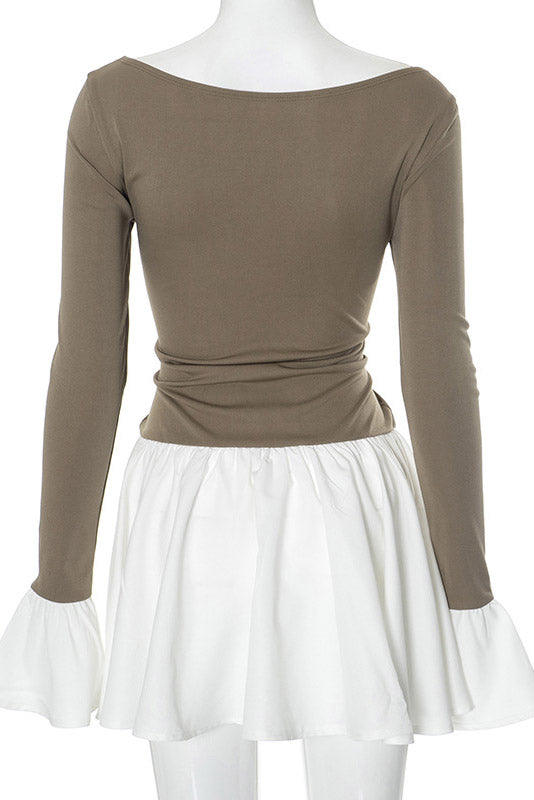 Candice – Mini robe en maille à manches ballon