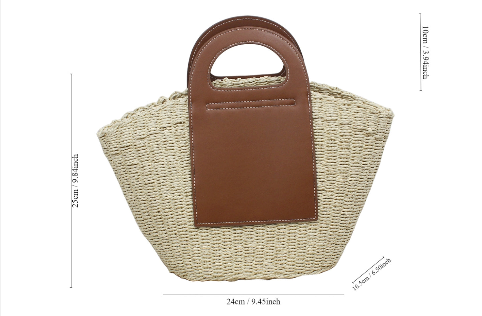 Sac en paille bicolore 