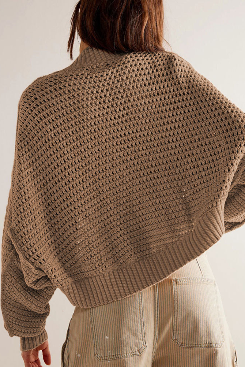 Vêtements d'extérieur décontractés à porter au quotidien avec motif tissé uni et col cardigan (4 couleurs)